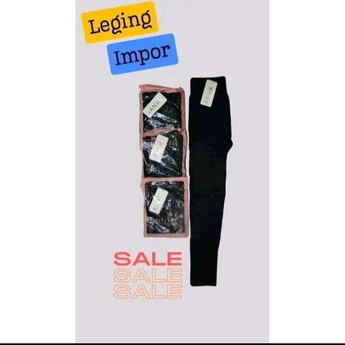 Legging Panjang Kny Bahan Rajut Import Untuk Bb 45-75Kg Wanita Celana Hitam Katun Pendek Waist Dewas