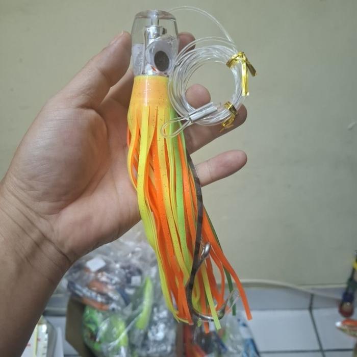 New Arrival Aquasite Umpan Trolling Tuna 100 Gram 22 Cm Resin Silikon Dengan Leader Dan Big Hook Tar