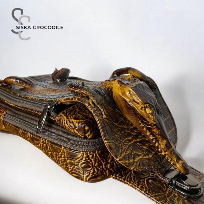 STOK TERBATAS SC SISKA CROCODILE - Tas Lupus Pria Tas Kulit Asli Tas Selempang Cowo Pria Kulit Asli
