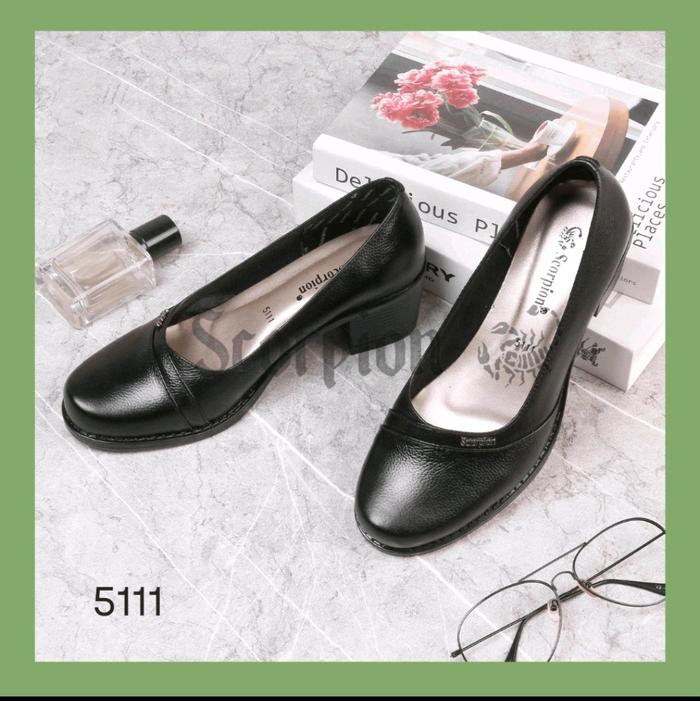 Sepatu Scorpion - 5111 Sepatu Kulit Pantofel Wanita Hak 5cm ,scorpion shoes