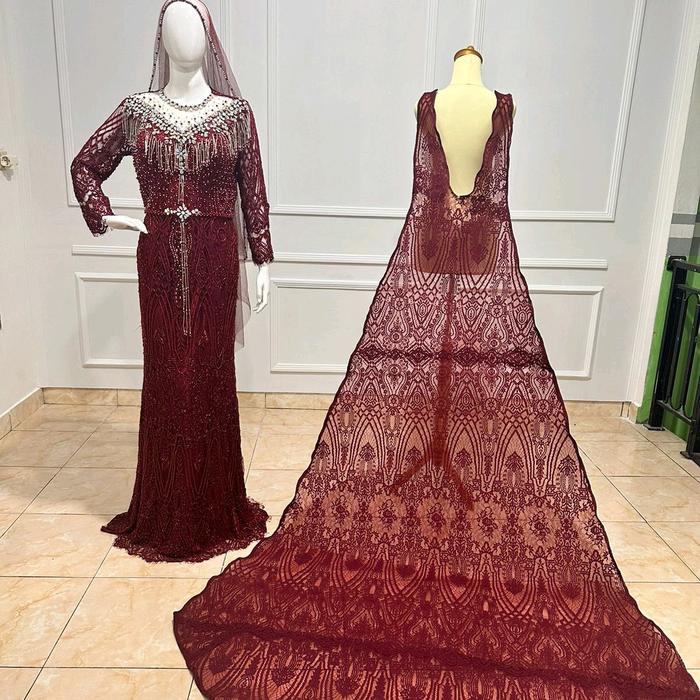 baju pengantin, santili premium, slime dress, kebaya lengan balon, baju pengantin kekinian, kebaya g
