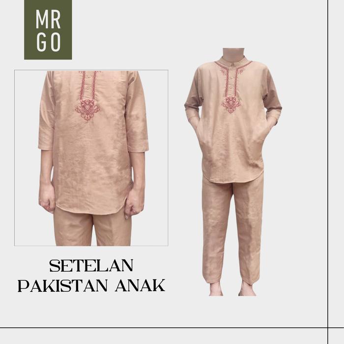 Baju Koko Anak Laki usia umur 4 5 6 7 8 9 10 11 12 13 14 15 16 tahun Coklat Cokelat Krem Khaki Setel