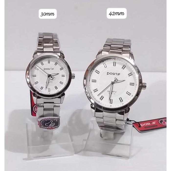 NEW Jam Tangan Couple Positif Harga 1 pcs Strap stell/Rantai Tahan air