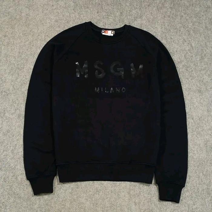 crewneck hitam polos pria lengan Panjang MSGM size L second