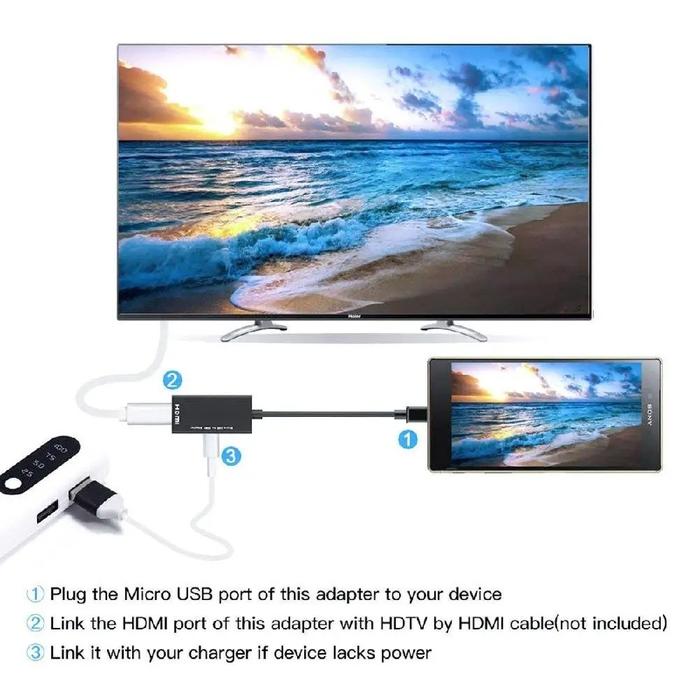 Micro USB to HDMI MHL Adaptor for Smartphone - S2 hanya untuk samsung s7 dan galaxy note 5 tidak aka