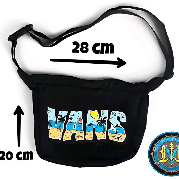 Tas Selempang Halfmoon Vans Skateboard Kanvas Premium Waistbag Cowok Slingbag Distro Pria Wanita Ker