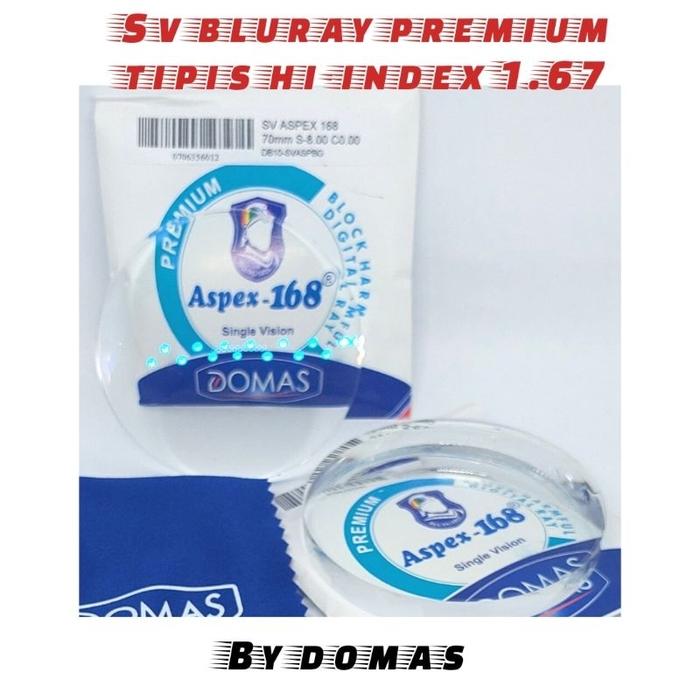 LENSA SV ASPHERIC UV420 BLUEGARD COATING INDEX 1.67 BY DOMAS