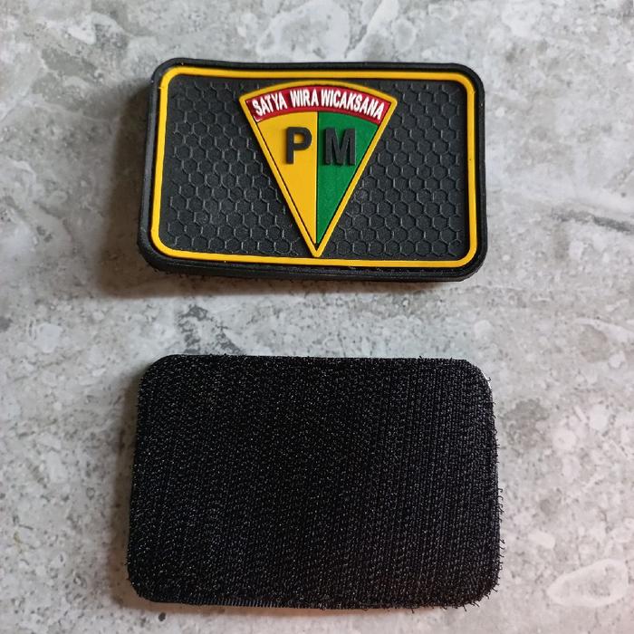 PATCH RUBBER LOGO POLISI MILITER - TEMPELAN EMBLEM KARET LOGO POLISI MILITER PM SATYA WIRA WICAKSANA