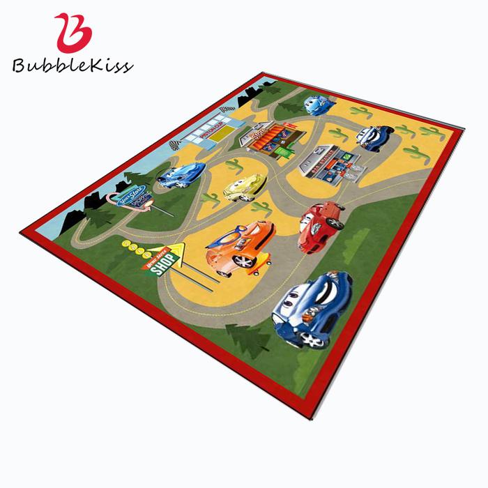 Bubble Kiss Modern Cute Cartoon Carpet for Living Room Racing Car