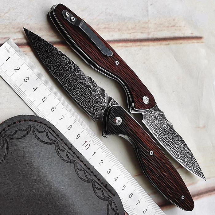 Sitivien New ST239 VG10 Damascus Sandal Wood Handle Ball Bearing