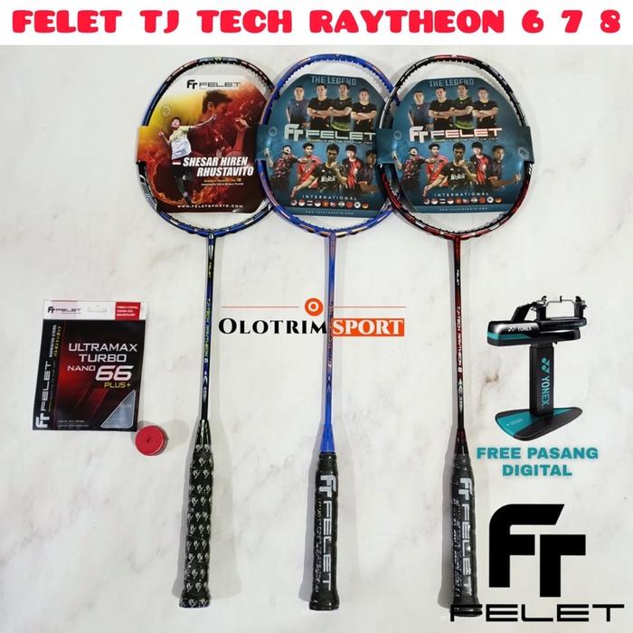 Raket Badminton FELET TJ TECH RAYTHEON 6 7 8 9 38LBS ORIGINAL