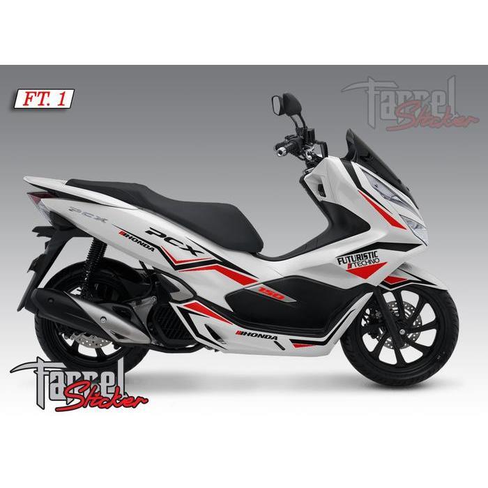stiker stripping stiker pcx putih OSEAN