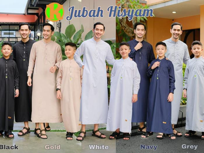 JUBAH HISYAM BY KHALID FASHION | Jubah Warna Dewasa & Anak | Gamis Pria | Jubah Dewasa & Anak