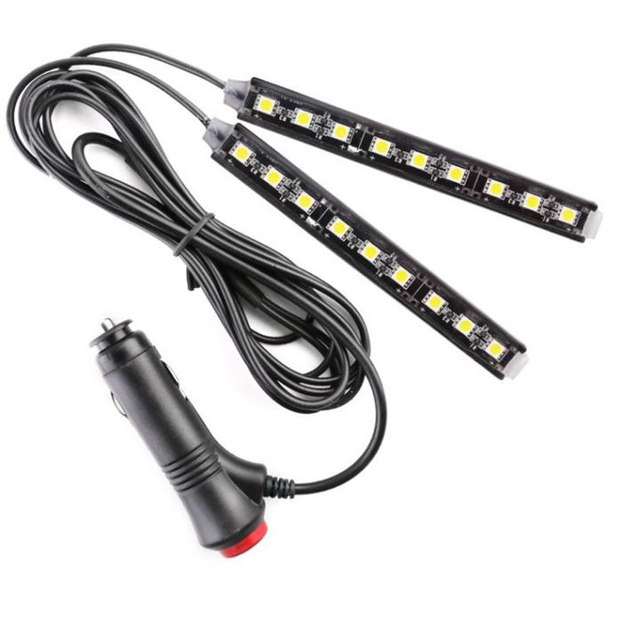 Multicolor Adhesive Tap Auto Decoration Dash Foot Socket 9 LED Strip