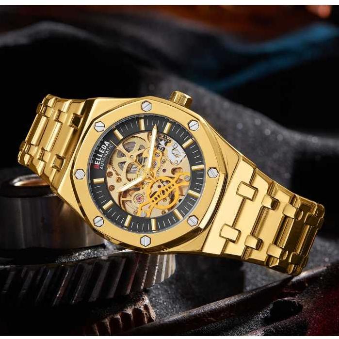 JAM TANGAN PRIA BELLEDA 9532 AUTOMATIC RANTAI STAINLESS STEELL ANTI AIR 30 METER WATCHES BELLEDA™