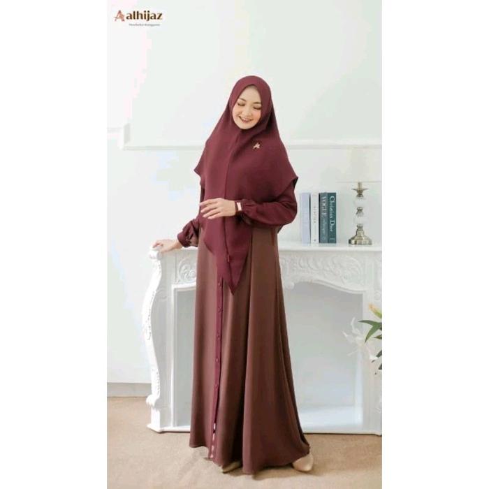 Dilovable.id | GAMIS POLOS SHAKILA GAMIS LEBARAN KOMBINASI ORI BY. ALHIJAZ