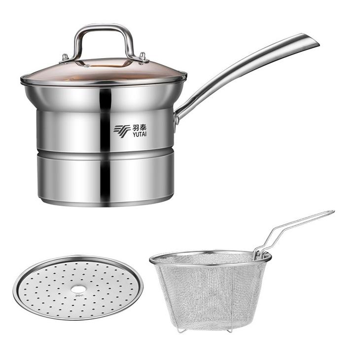 Fryer Pan Deep Fryer 304 Stainless Steel Pans Steamer Milk Pan