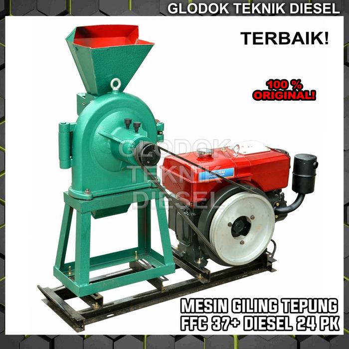Mesin Giling Tepung FFC 37 + Engine Penggerak Disk Mill Penggiling Penepung FFC37 Diskmill Engine Di