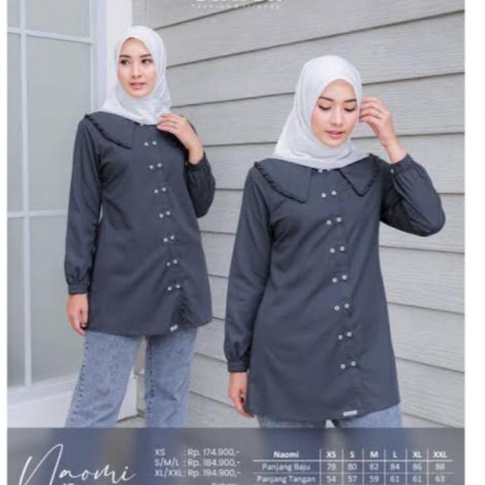 Naomi 15 Dark Grey atasan wanita