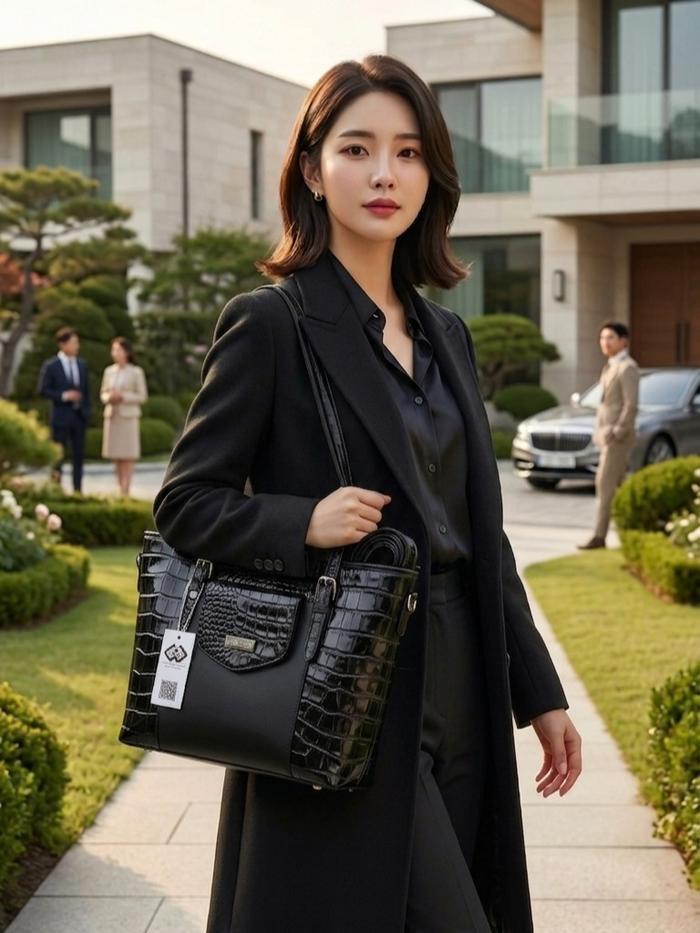 Gunje Tas Tote Original Wanita Bahu dan Totebag Aurora Crooro Glosy Kombinasi Miniso Dengan Tali Pan