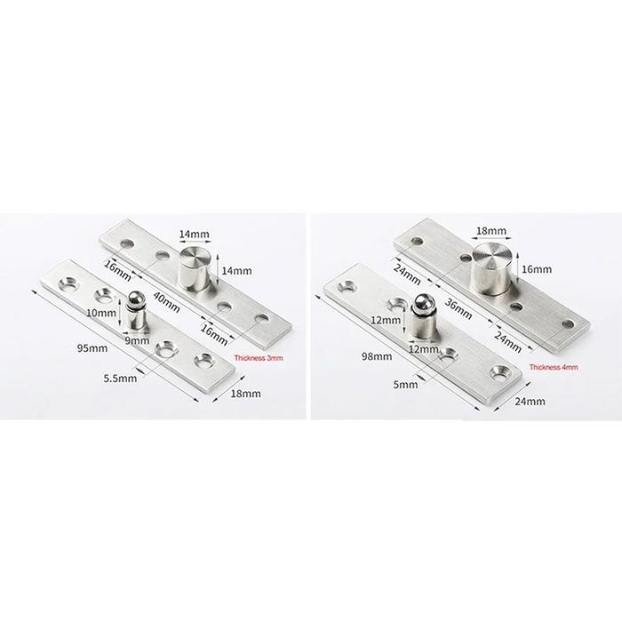 2Pcs Engsel Pivot 360° Engsel Putar 150X30Mm Engsel Pivot Jendela Engsel 360 Derajat Stainless Engse