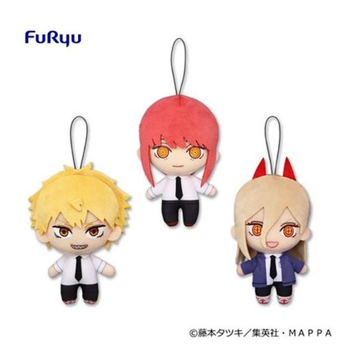16cm Original Furyu Lovely Chainsaw Man Makima Denji Power Plush Toys