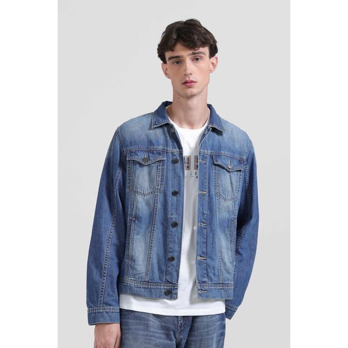 Emba Denim - Johnny Jaket Denim Pria Trucker Regular Fit Panjang  Kancing Kantong Casual