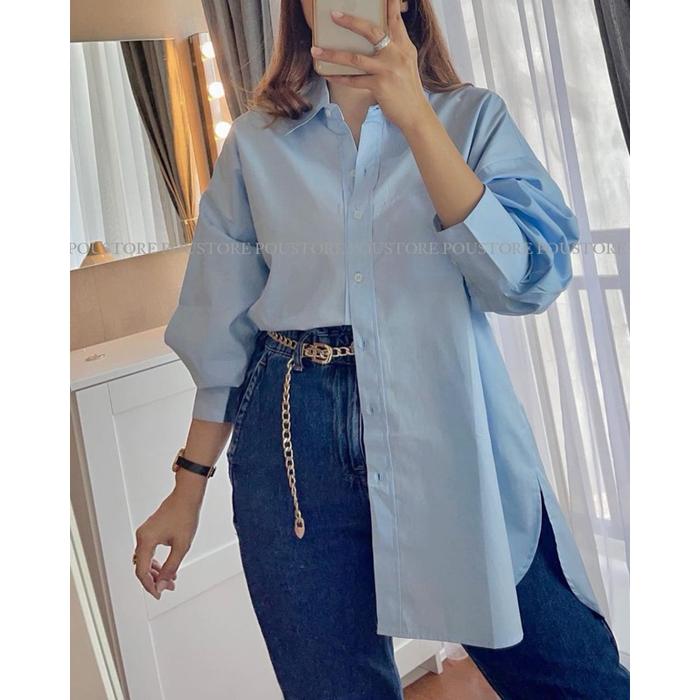 PREMIUM ALICE SHIRT JUMBO LD 130 FIT TO 6XL / KEMEJA POLOS