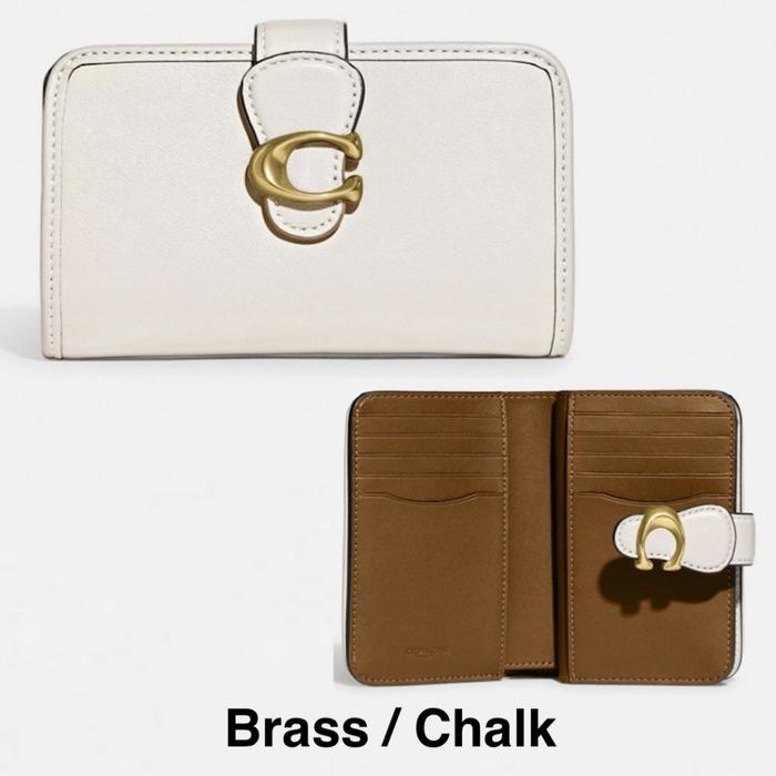 Coach Tabby Medium Wallet Leather Bifold Wallet Corner Zip Wallet - In Signature Jacquard Women's Zi