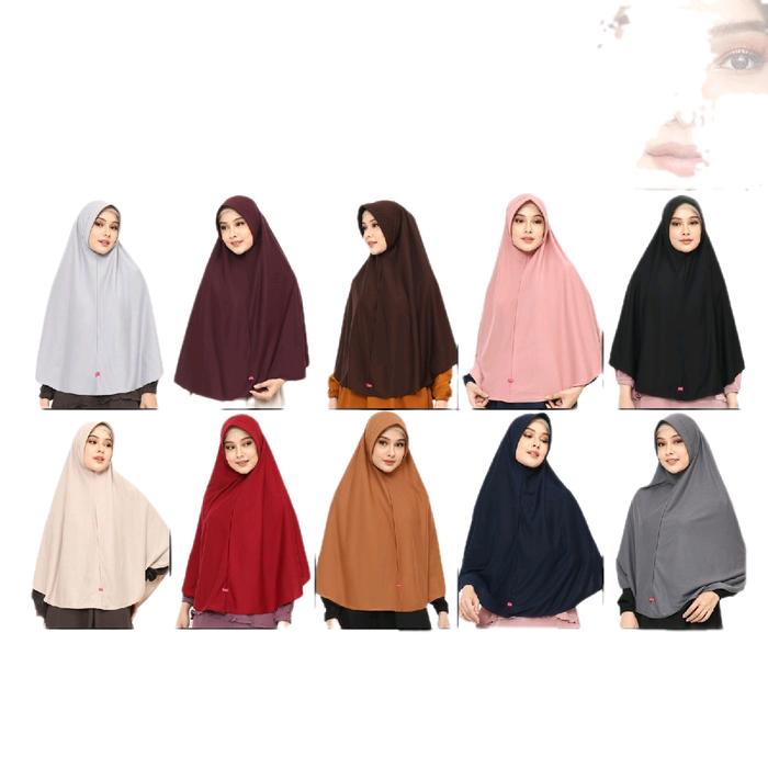 AJB 02 Kerudung Hijab Jilbab Wanita Khimar  Pad Syari Instan Bergo Panjang Aurany