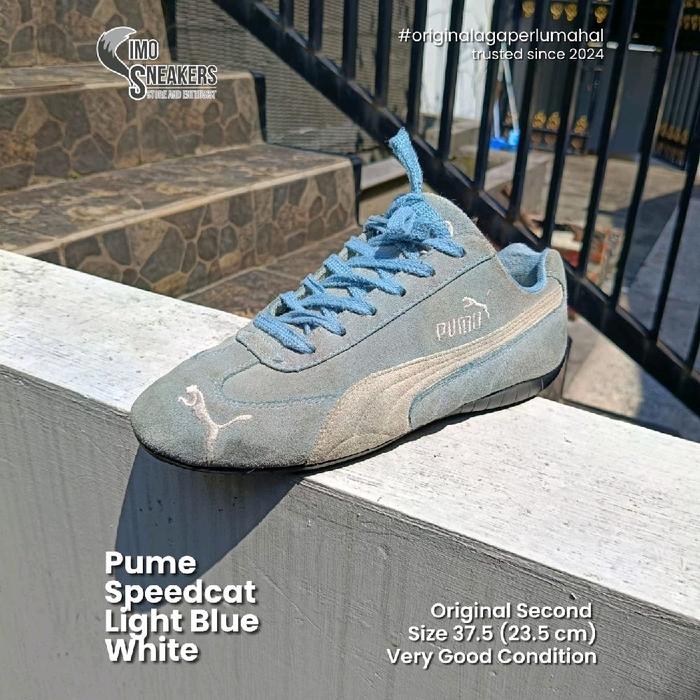 Puma Speedcat Suede Biru Muda Putih Sepatu Sneakers Original