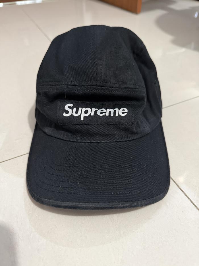 Supreme Washed Chino Twill Camp Cap (FW21) Black ORIGINAL
