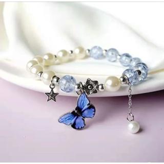 Gelang wanita kristal mutiara manik manik aesthetic/gelang couple bestie/gelang kristal titanium wan