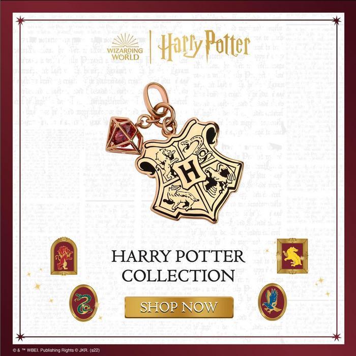 LIONTIN EMAS FASHION HARRY POTTER HOGWARTS LOGO