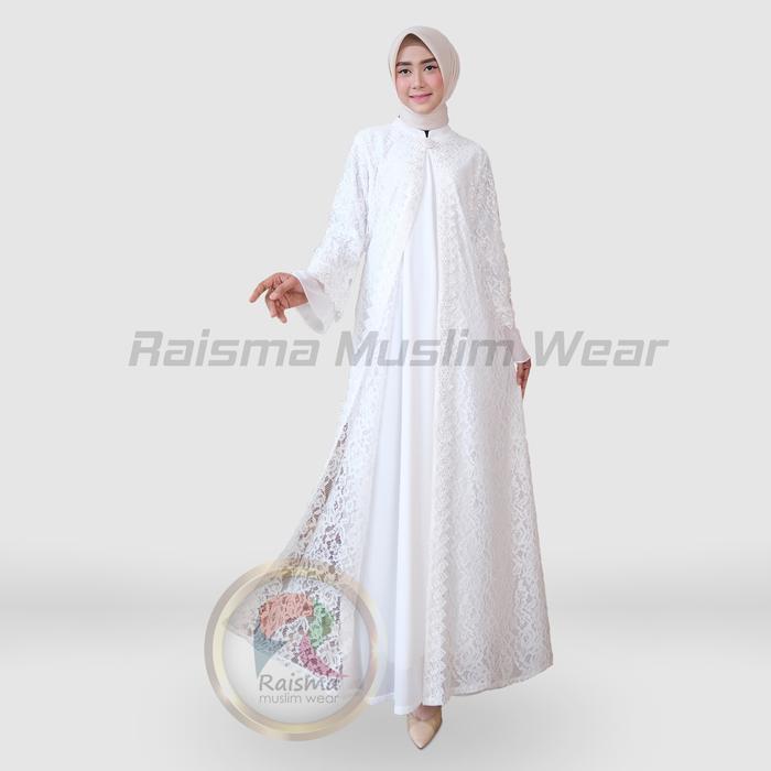 Raisma - Ricca Gamis Hitam Wanita Motif Full Brokat Dress Wanita Muslim