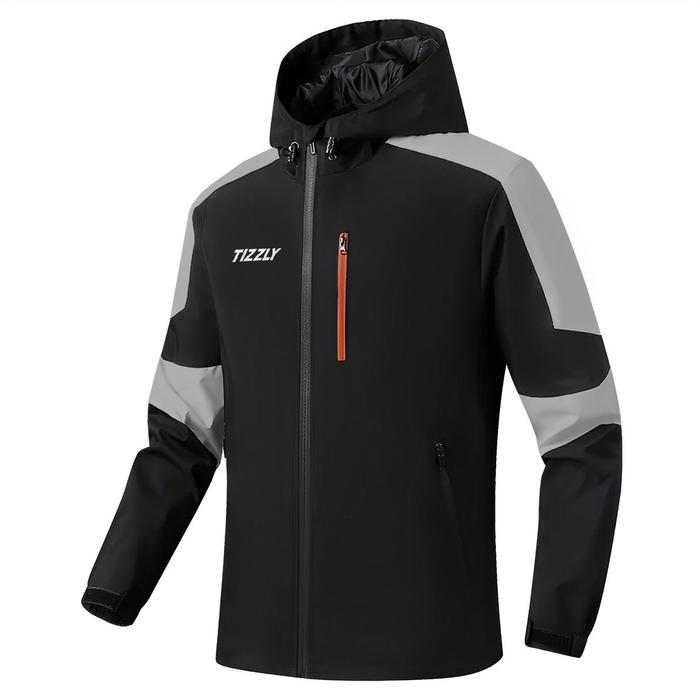 Tizzly - Kardon Outdoor black-grey | jaket gunung hangat lembut tahan air angin Tebal Pria Waterproo