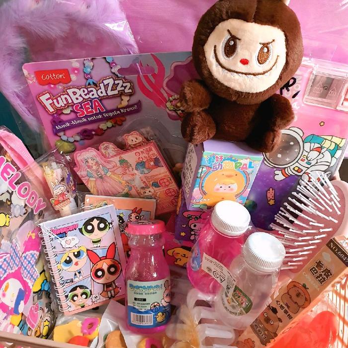 Mystery Scoop Order 21pcs Item + Totebag Large Premium Hadiah Natal Unik dengan Boneka dan Aksesorie