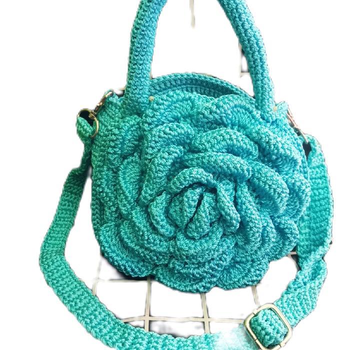 tAs Rajut bunga rose /Tas Cantik