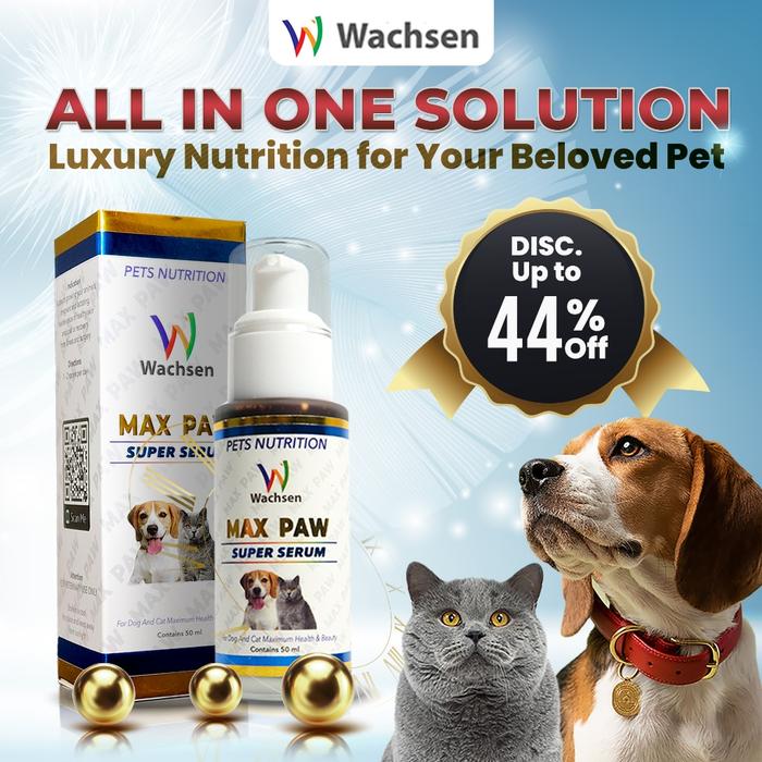 Max Paw Super Serum Standar Emas Perawatan Kucing Anjing Lebih Dari Vitamin Kucing Anjing Biasa