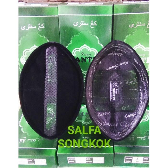 TERLARIS (TINGGI 8, 9 & 10) SONGKOK KANG SANTRI AC TENGAH PECI KOPIYAH NASIONAL HITAM POLOS