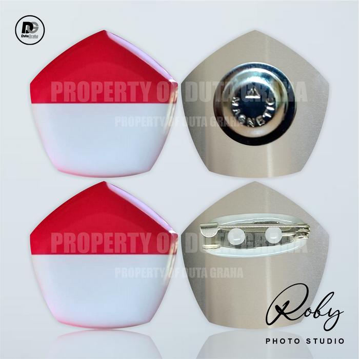 [PIN RESIN] BENDERA MERAH PUTIH SEGI LIMA MAGNET PENITI Pin Bros Aksesoris Souvenir INDONESIA