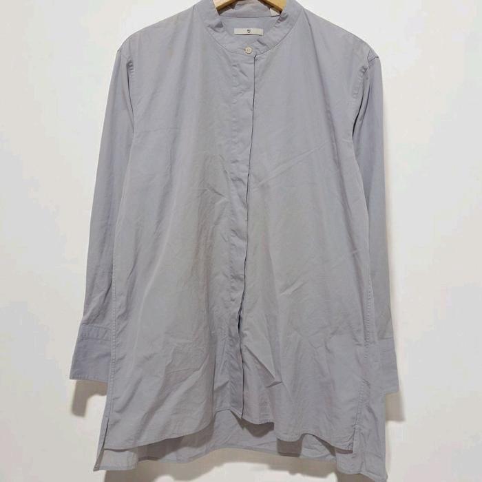 Uniqlo x +J Jill Sander Shanghai Collar Hidden Button Broken White Longsleeve Shirt Original