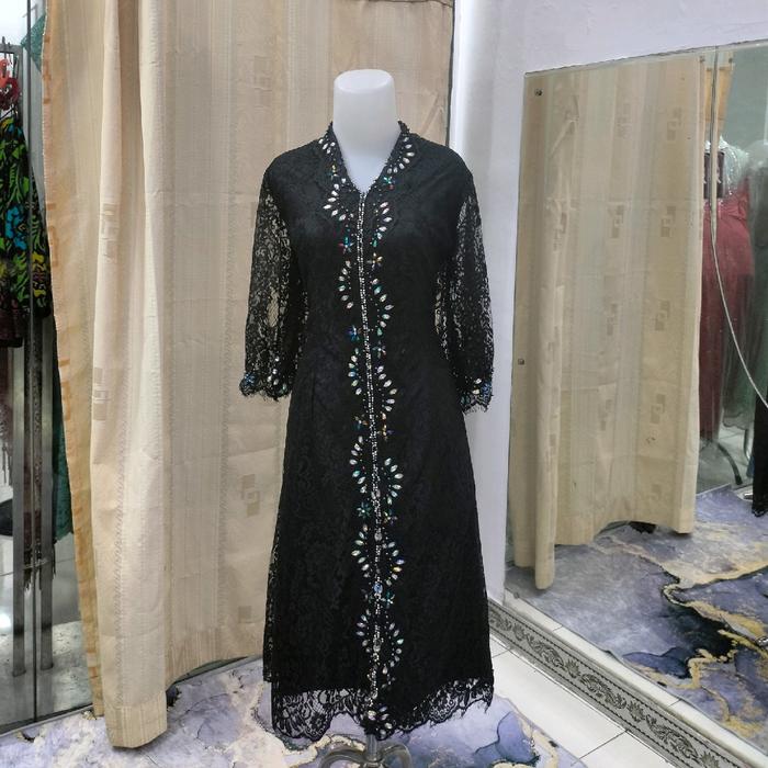dress gaun semi Prancis warna hitam untuk pesta model Kartini