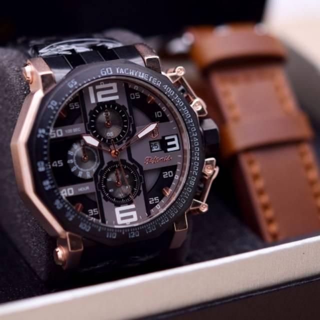 New Jam Tangan Pria Tetonis Ri 6012 Bonus Kulit