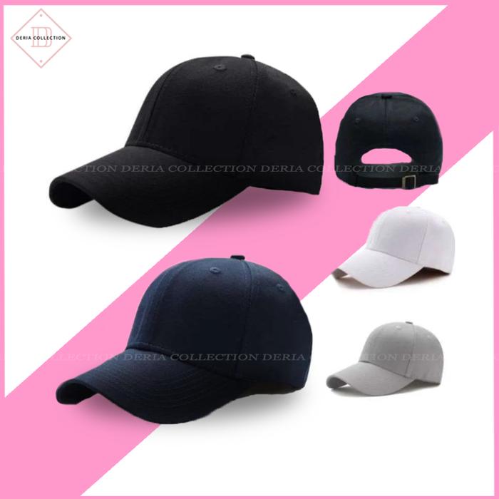 Topi Baseball Polos Pria Premium Bahan Rapel Caps Polo Distro Cowok Unisex Cewek Wanita Anak Dewasa 