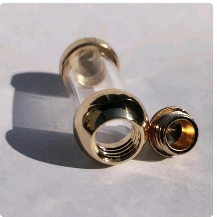 liontin buka tutup tabung transparan kalung cowok cewek Kalung Tali Hitam Titanium