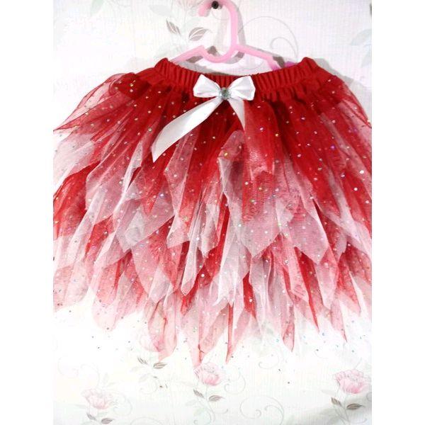 Rok Tutu Jarum Gliter Merah Putih Dewasa || Rok Tutu Dewasa Merah Putih