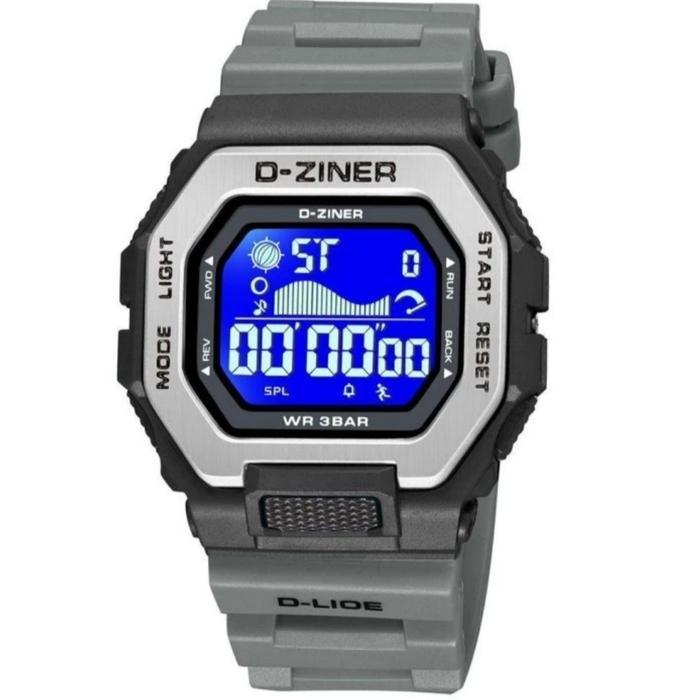 Jam Tangan Pria Dziner 8318 Original Digital Abu Silver