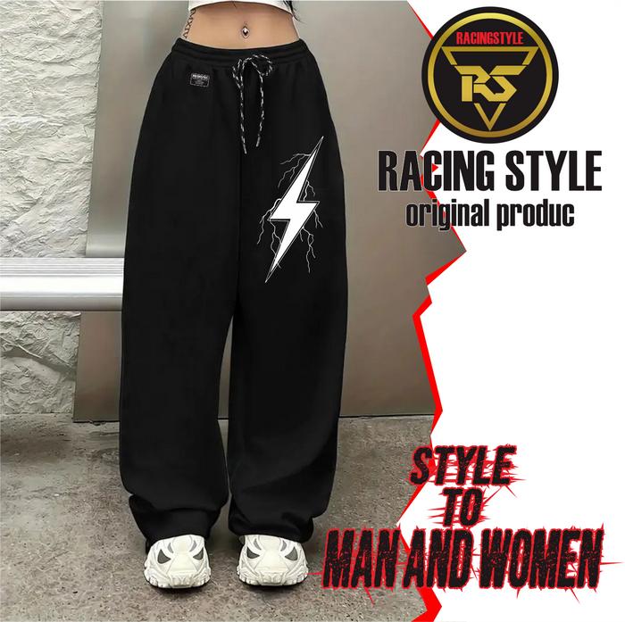 Celana Skena Baggy Pants Outpit Korea Style Celana Gombrong Pria Wanita Bahan Flacee 280 Gms Termura