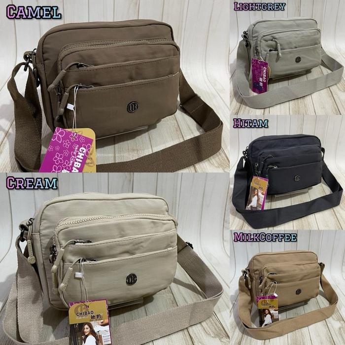 TAS SELEMPANG WANITA ORI CHIBAO KANVAS BORDIR CB106-22 6Sleting